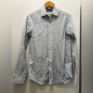Saks Fifth Avenue men’s button down plaid shirt size 15 1/2 34/35